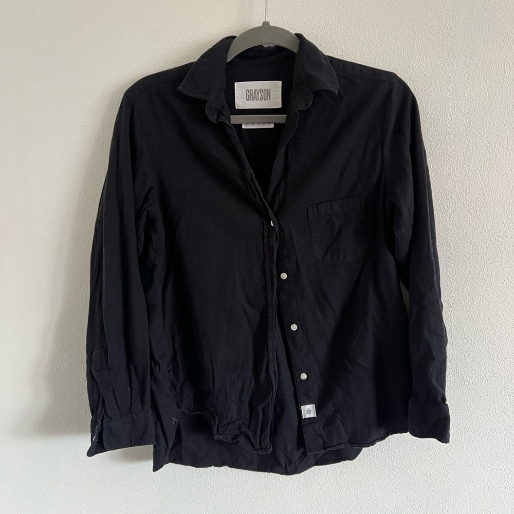 Grayson Black Button Up, Size Xs - image 2